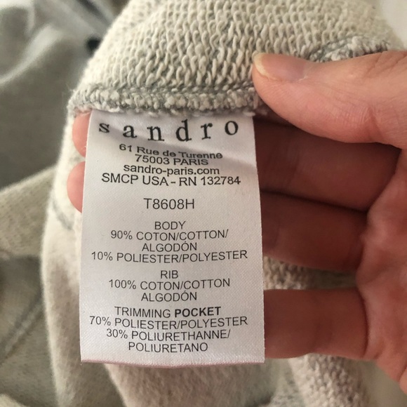 Sandro grey hooded sweatshirt - Picture 4 of 7